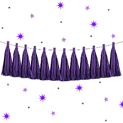 Гирлянда тассел 12 кисточек по 5 листов, фиолетовый