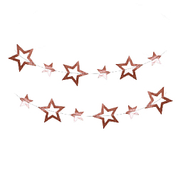 Гирлянда "Звезды" металлик 9 см, 5 см х 4 м, розовое золото