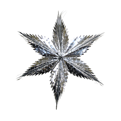 Звезда фольгированная с перфорацией 40 см шестиконечная, серебро